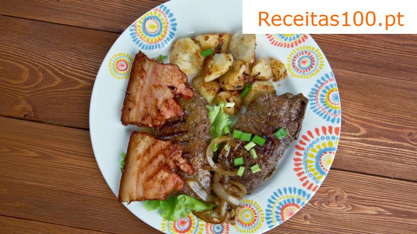Fígado de porco com bacon
