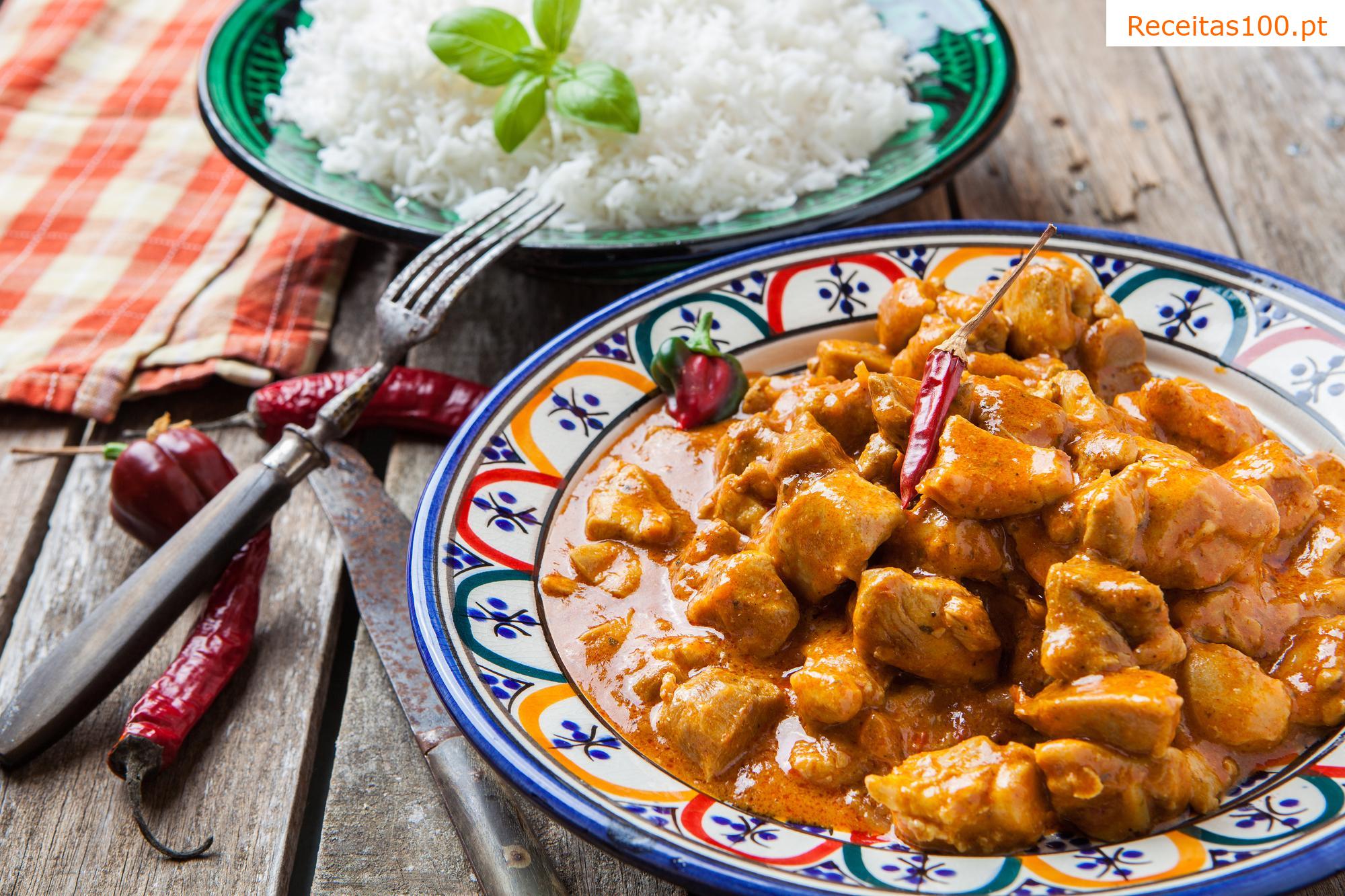 Frango indiano ao estilo vindaloo / wok