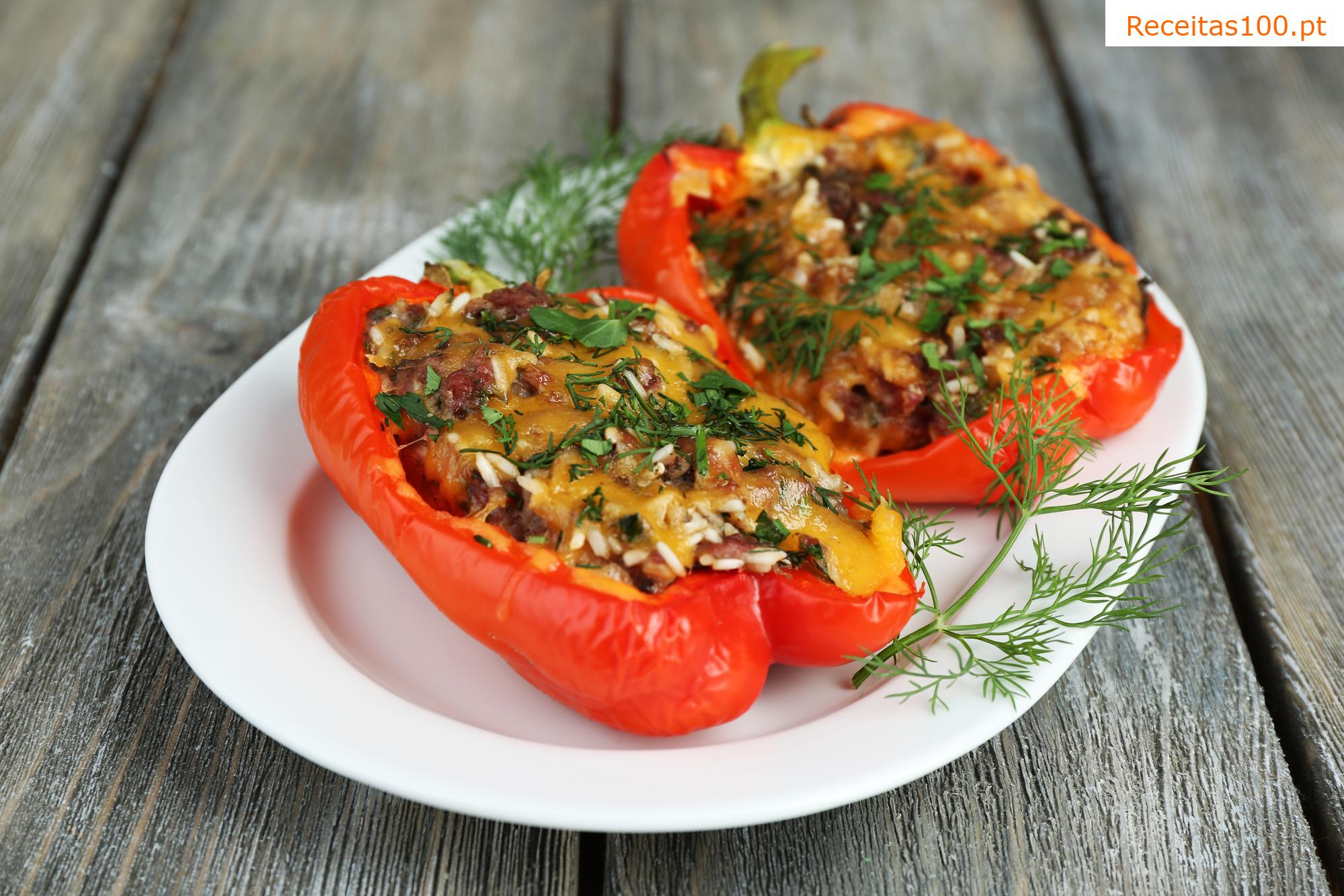 Pimentos recheados com millet