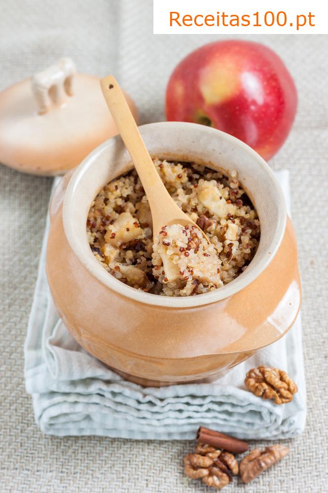 Pudim de quinoa com maçãs raladas - para os menores