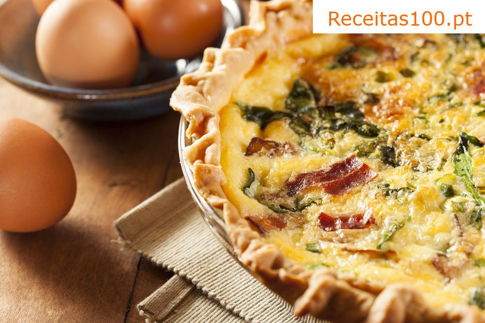 Quiche de queijo e bacon