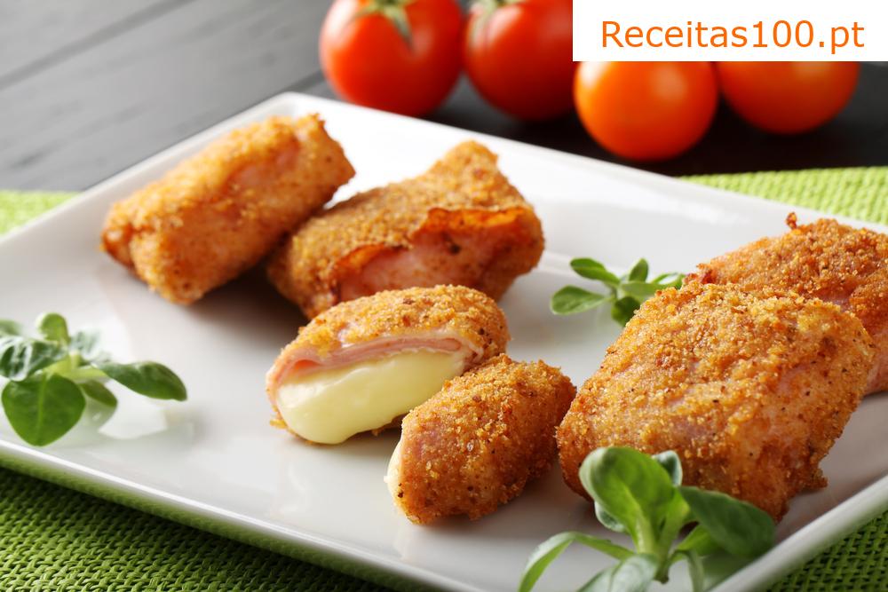 Rolinhos de presunto fritos
